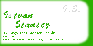 istvan stanicz business card
