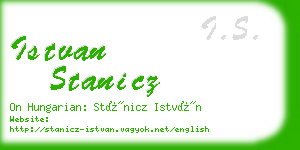 istvan stanicz business card